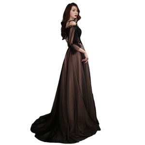 Elegant Evening Gown Women Black Off Shoulder Long Dress Empire Waistline Formal Party Banquet Dress 2026 New Style - Product Image 5