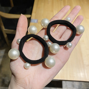 10 個手作りフェイクパールポニーテールホルダー弾性ヘアバンド女性ブライダルパーティー結婚式良好な弾性ヘア - Product Image 4