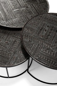 Modern 3-Piece Mango Wood & Iron <b>Nesting</b> <b>Coffee</b> <b>Table</b> <b>Set</b> - Product Image 6