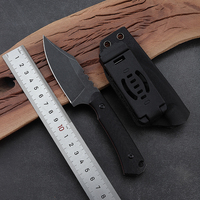 Couteau de chasse Hongrui 2026, nouvelle arrivée, lame en acier 7cr17, style Tanto, lame fixe avec manche en fibre de carbone, pour la survie en forêt