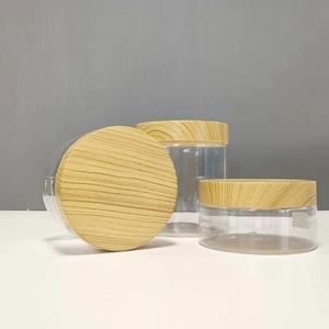 Stock 50ml 100ml 200ml <b>Plastic</b> Bamboo Wooden Lid <b>Plastic</b> <b>Jar</b> 8oz Body Butter Container Cosmetic Cream Scrub <b>Jar</b> - Product Image 6