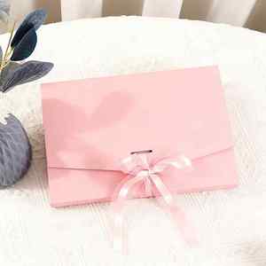 Boîte d'emballage rigide personnalisée <span class=keywords><strong>en</strong></span> gros, pliable, magnétique, avec ruban, pour cadeaux de <span class=keywords><strong>mariage</strong></span>, finition rose mate - Product Image 2