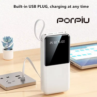 PORPIU grande banque de puissance 20000mAh en gros avec affichage LED et lampe de poche haute qualité 10W sortie Portable pour la charge