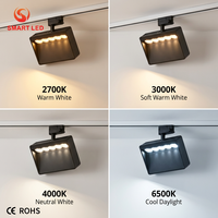 Éclairage LED sur rail moderne en aluminium SMART CE ROHS pour supermarchés et magasins, 15W 30W, haute luminosité