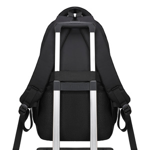 Laptop <b>Backpack</b> Large Capacity Unisex Business Travel Bag <b>With</b> Laptop <b>Compartment</b> Blue Solid Color Shoulder Straps - Product Image 4