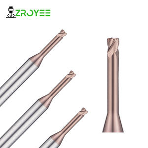 Fraise à rainurer micro-diamètre anti-vibration, résistante à la rupture, en carbure, 4 cannelures, pour usinage de cavités, disponible en OEM - Product Image 6