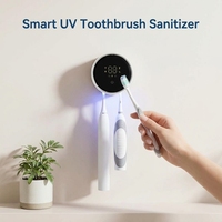 Stérilisateur de brosses à dents portable à infrarouge et lumière UV, en plastique ABS, alimenté par batterie rechargeable, autonomie 40-60 jours
