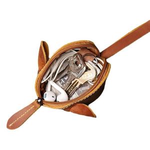 Porte-monnaie en cuir Andong pour homme et femme, en cuir de vache véritable, porte-clés en forme de souris, portefeuille de poignet, cuir de vache Crazy Horse - Product Image 4