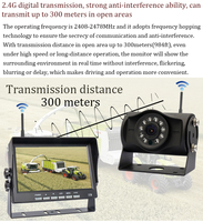 Caméra de recul sans fil HD 1080P 2.4G à vision nocturne Moniteur IPS 7 'Fonction GPS Aide à la marche arrière de 1 an pour camions, autobus et camping-cars