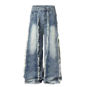 Pantalones Vaqueros Rotos de Estilo Urbano con Lavado Intenso, Pantalones Cargo Holgados y Rectos con Múltiples Bolsillos para Hombre, Pantalones Vaqueros de Pierna Ancha - Product Image 5