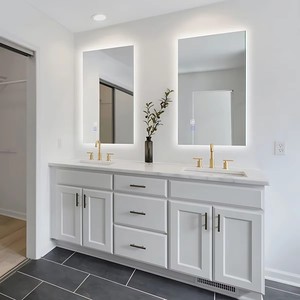 Miroir de salle de bain intelligent à LED rétroéclairé avec lumière, anti-buée, rectangulaire, à intensité variable, à fixer au mur, pour la maison et l'hôtel - Product Image 4