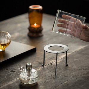 Lámpara de aceite de vidrio Guanlan, calentador de té, resistente al calor, de borosilicato alto, para uso doméstico, estilo minimalista, llama abierta, aislada - Product Image 3