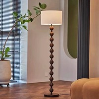 Lampe sur pied vintage de style américain, en tissu couleur noyer, lampe de canapé, style moderne du milieu du siècle, en fer, lumière ambiante LED