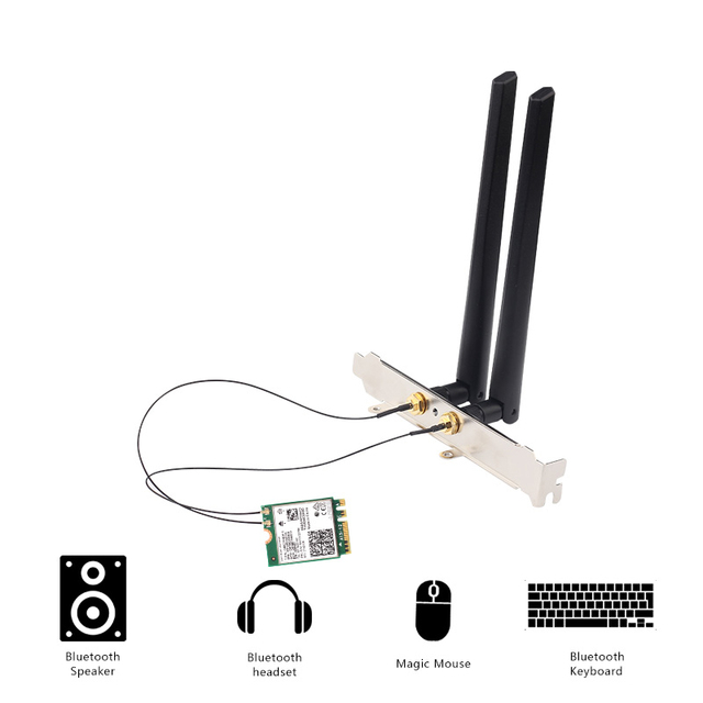 AX210NGW Chipset NGFF M.2 Interface Wifi Module 5374Mbps WiFi6 High Speed Wireless Network Card for Laptop With Antennas