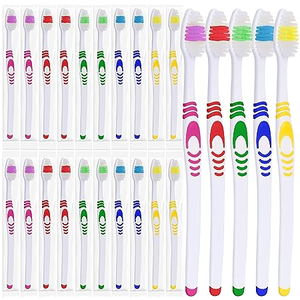 Brosse à dents manuelle jetable classique pour adulte, à poils moyens, avec nettoyeur de langue, pour usage domestique, format voyage, marque privée, soins bucco-dentaires - Product Image 1