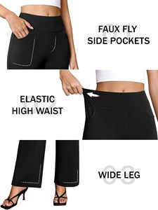 COPYLEAF <span class=keywords><strong>Pantaloni</strong></span> da yoga larghi da donna, elastici in vita, casual, con tasche - Product Image 4