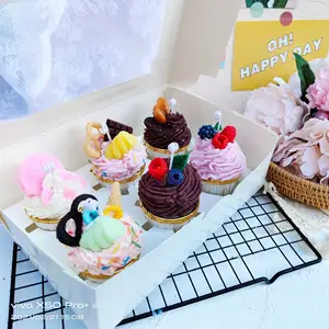 Cupcake Candle Kreatives Soja wachs Hübsches Modell Handgemachtes Geschenk Dessert form Lecker Cupcake Duft kerzen