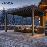 Pergola en aluminium Jiake 6063-T5 avec toit à lames motorisées pour chalet de ski, terrasse de montagne, patio, jardin extérieur, pavillon