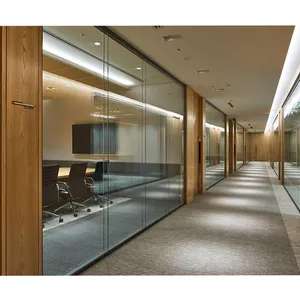 Montaje de pared de partición de oficina, cubículos flexibles de muestra de espacio de oficina, pared de partición de vidrio
