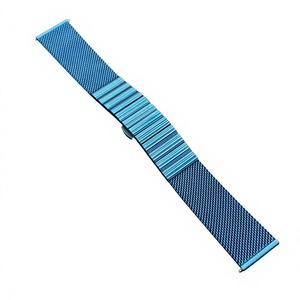 Bracelet de montre en maille d'acier inoxydable bleu IP sur mesure avec boucle normale Design distinctif - Product Image 1