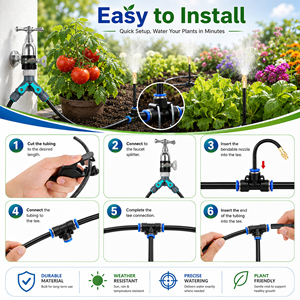 360. Kit de Sistema de Riego por Goteo Ajustable, Riego Automático para Jardín con Boquillas Flexibles para Plantas, Césped e Invernadero - Product Image 5
