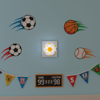 Lampe de nuit LED en forme de ballon de football GL-W136, interrupteur manuel marche/arrêt, lampe à brancher avec boîtier en ABS pour chambre à coucher