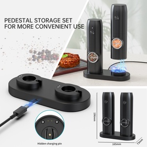 Base-Charging Adjustable Salt <b>Pepper</b> <b>Grinder</b> Electric <b>Pepper</b> <b>Grinder</b> USB-C Rechargeable Salt and <b>Pepper</b> <b>Grinder</b> Set - Product Image 4