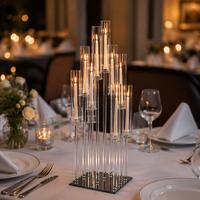 Candélabre en cristal pour mariage à 10 bras, décoration d'intérieur, candélabre en cristal à 5 bras, centre de table de mariage