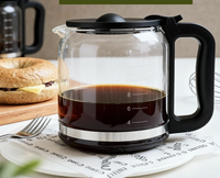 Carafe à café en verre de remplacement pour cafetière, vente chaude en usine, 14 tasses, compatible avec de nombreux modèles de cafetières