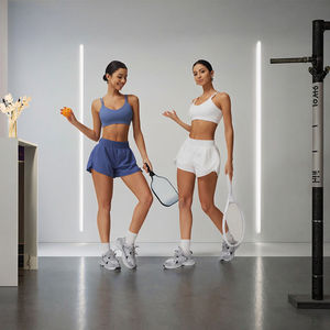 Respirant sans couture Logo personnalisé sport soutien-gorge Shorts ensembles femmes Gym Compression Yoga course à séchage rapide entraînement ensembles de vêtements de sport - Product Image 3