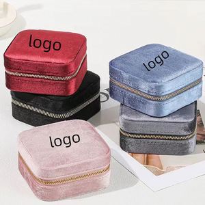 Boîte de rangement innovante à double étage avec miroir, idéale pour les voyages, organiseur de bijoux, bagues, colliers, boucles d'oreilles, intérieur en velours - Product Image 1