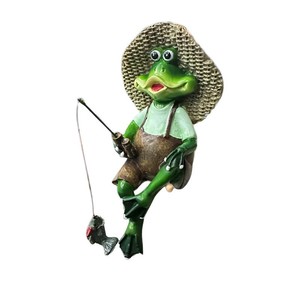 Figurine de grenouille en résine, ornement décoratif de jardin pour aquarium, cadeau de bureau - Product Image 5