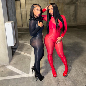 Neue Trendige Damen Mode Rompers Bodysuits+Langarm-Rompers 2-teilig Lässige Damen Zweiteiler Bodycon Jumpsuit Damen Bodysuits - Product Image 4