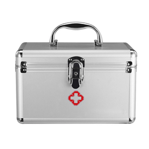 กล่องปฐมพยาบาลอลูมิเนียมแบบพกพาพร้อมล็อคและจัดการกล่องเก็บยากลางแจ้ง - Product Image 5