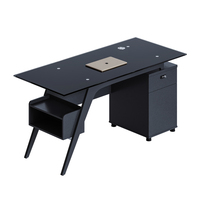 Nouveau meuble de bureau moderne en verre sans rayures, bureau de patron, ordinateur personnalisé, chaise de bureau unique, bureau de secrétaire, bureau de direction