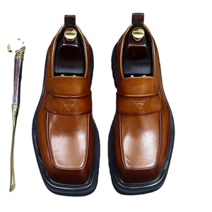 2025 High Quality Luxury Men's Shiny Leather Lace-Up <b>Pointed</b> Toe Anti-Slip Breathable Casual Loafers Business Formal Shoes - Product Image 1