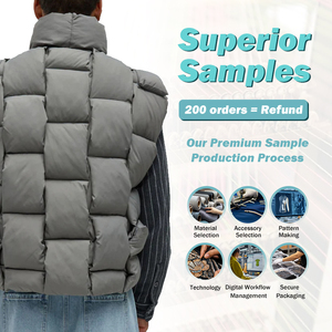 Chaleco de chaqueta de plumón de algodón corto sin mangas para hombre OEM de alta calidad - Product Image 3