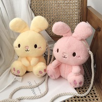Sac à bandoulière personnalisé en peluche lapin Kawaii de haute qualité avec chaîne, en coton PP, cadeaux pour enfants et amis