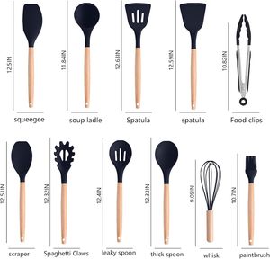 Vente en gros de 20 pièces d'ustensiles de cuisine en silicone, ensemble d'ustensiles de cuisine, couteau, ensemble d'outils de cuisine - Product Image 5