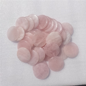 Pièces rondes en quartz rose polies, jade rose 50 mm, pour la décoration de la maison, décorations en cristal DIY - Product Image 3