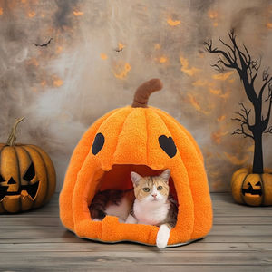 Cozy <span class=keywords><strong>Pumpkin</strong></span> Shape Halloween <span class=keywords><strong>Cat</strong></span> <span class=keywords><strong>Bed</strong></span> con cojín lavable Estilo vintage Indoor <span class=keywords><strong>Cat</strong></span> House Tent Cute <span class=keywords><strong>Cat</strong></span> Furniture <span class=keywords><strong>Bed</strong></span> - Product Image 1