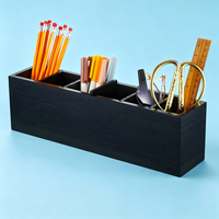 Porte-crayons en bois pour bureau, 6 compartiments, organiseur de bureau pour cosmétiques, pinceaux de maquillage, papeterie