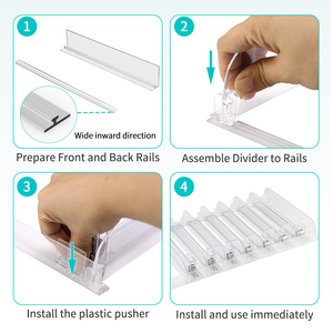 Chiều rộng-Có thể điều chỉnh đồ uống & thuốc lá hiển thị tổ chức: Mùa Xuân-Nạp có thể Pusher khay + thuốc lá Rack Kệ hệ thống-7 cái mỗi bộ - Product Image 6