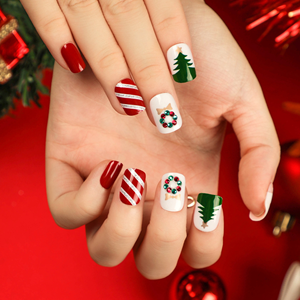 <span class=keywords><strong>Uñas</strong></span> Postizas <span class=keywords><strong>de</strong></span> Alta Calidad al por Mayor, Cuadradas Medianas, Cobertura Completa, <span class=keywords><strong>Diseño</strong></span> Navideño <span class=keywords><strong>de</strong></span> Invierno, <span class=keywords><strong>Uñas</strong></span> Artificiales Coloridas, 24 Piezas - Product Image 4