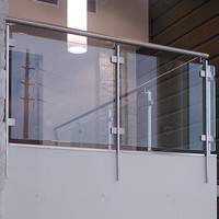 PRIMA Garde-corps en verre sans cadre, balustrade en verre trempé, garde-corps en verre, poteau en acier inoxydable, main courante de balcon moderne, sur mesure