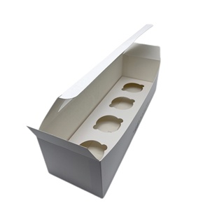 Thiết kế mới các tông dài cupcake hộp cho 4 lỗ hình chữ nhật cupcakes Hộp bao bì với cửa sổ rõ ràng - Product Image 6