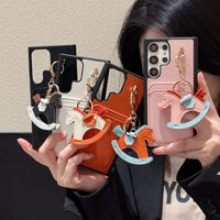 Étui de téléphone DYL de luxe en cuir véritable, fin, antichoc, style streetwear, pour S25/S24/S23 Ultra, avec porte-cartes