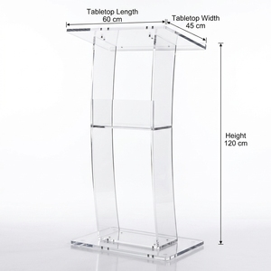 <span class=keywords><strong>Atril</strong></span> Moderno de Acrílico Transparente con Logotipo y Color Personalizados, Podio Plegable Multifuncional para Uso en Escuelas, Hoteles, Hogares y Bares - Product Image 4