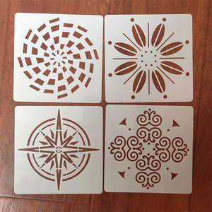 Pochoirs en plastique PP blanc bon marché, modèle de dessin de fleur et de Fruit pour enfants, <span class=keywords><strong>peinture</strong></span> de bricolage - Product Image 2