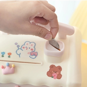 <span class=keywords><strong>Tirelire</strong></span> en plastique mignonne en forme de maison de dessin animé avec portes ouvrables, <span class=keywords><strong>grande</strong></span> taille <span class=keywords><strong>pour</strong></span> enfants et adultes, cadeau d'anniversaire rose/bleu - Product Image 4